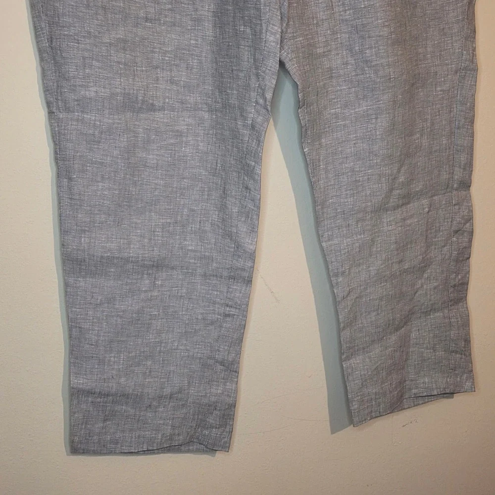 Club Room Men's Gray 100% Linen Pants 40W 30L Pleated Flat Front Dress Casual - Picture 3 of 11